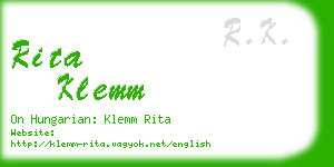 rita klemm business card